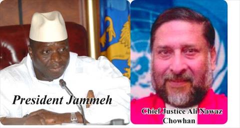 Gambie: Jammeh limoge le Chef de la justice pakistanais Ali Nawaz Chowhan