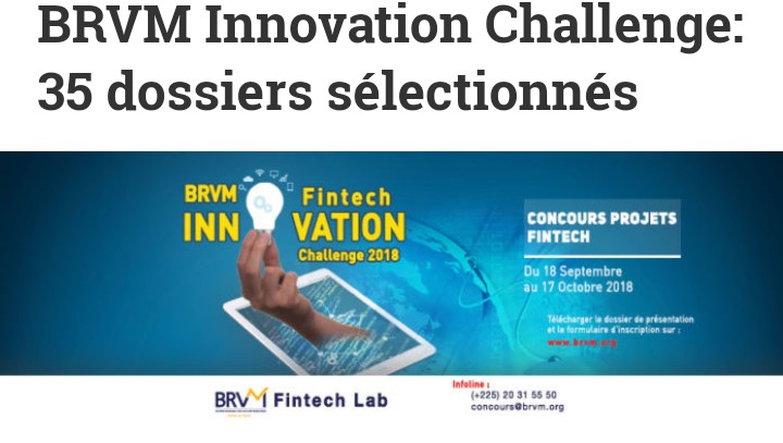 Lancement du concours BRVM FINTECH INNOVATION CHALLENGE