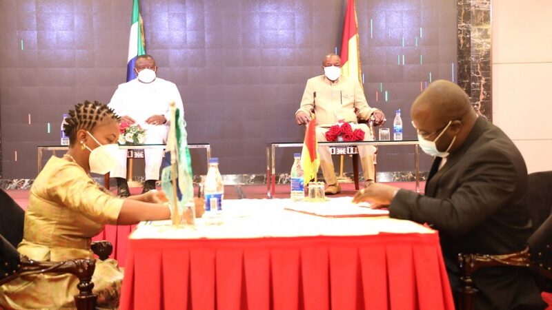 La Guinée et Sierra Leone signent trois accords de coopération