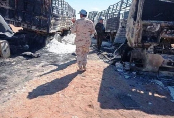 Sahara-ONU : Les 2 camions algériens détruits étaient en zone interdite aux militaires et aux civils près de Bir Lahlou