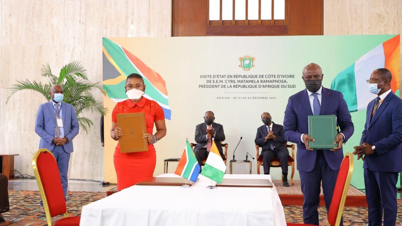 La Côte d’Ivoire et l’Afrique du Sud signent 9 accords de coopération bilatérale