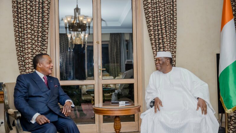 Le président congolais  Sassou-N’guesso entame une visite officielle de trois jours en Côte d’Ivoire