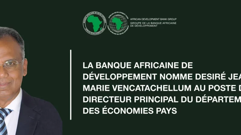 La BAD nomme le mauricien Desiré Jean-Marie Vencatachellum au poste de directeur principal du Département des économies pays