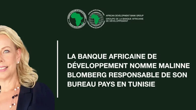 La BAD nomme Malinne Blomberg responsable de son bureau pays en Tunisie