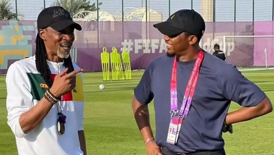 CAN 2023 : Samuel Eto’o et Rigobert Song reçus à la Primature ce 27 février après l’élimination précoce du Cameroun