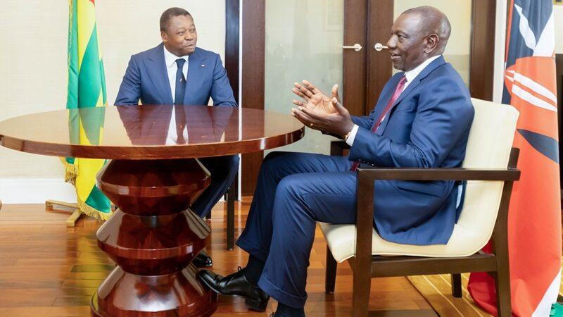 Entretien en tête-à-tête entre Gnassingbé et Ruto à Accra pour resserrer les liens entre les deux pays