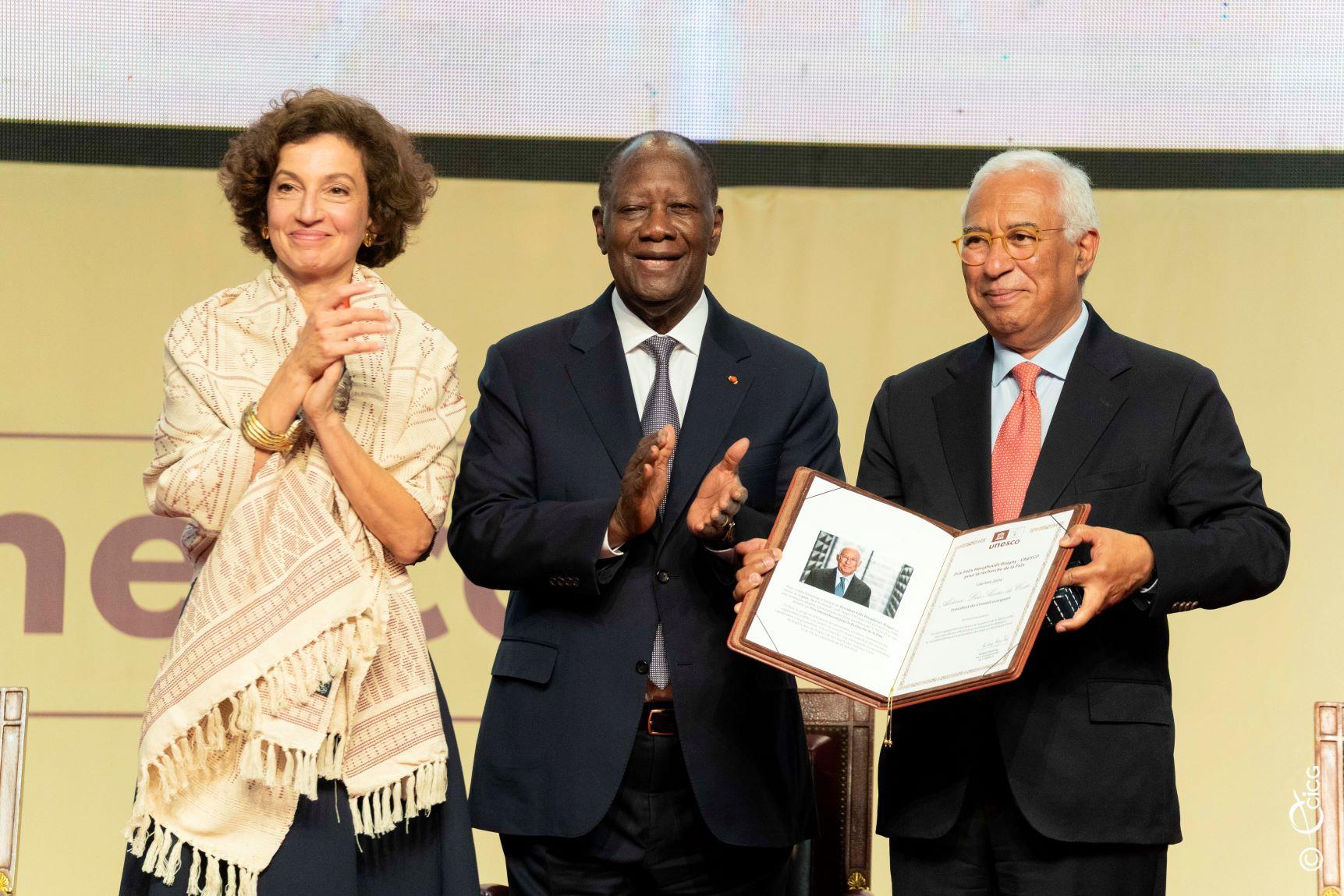 Côte d’Ivoire : Le Prix Félix Houphouët-Boigny UNESCO pour la Recherche de la Paix attribué à António Costa