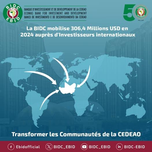 La BIDC de la CEDEAO a levé plus de 306 millions de dollars en 2024 auprès d’investisseurs internationaux