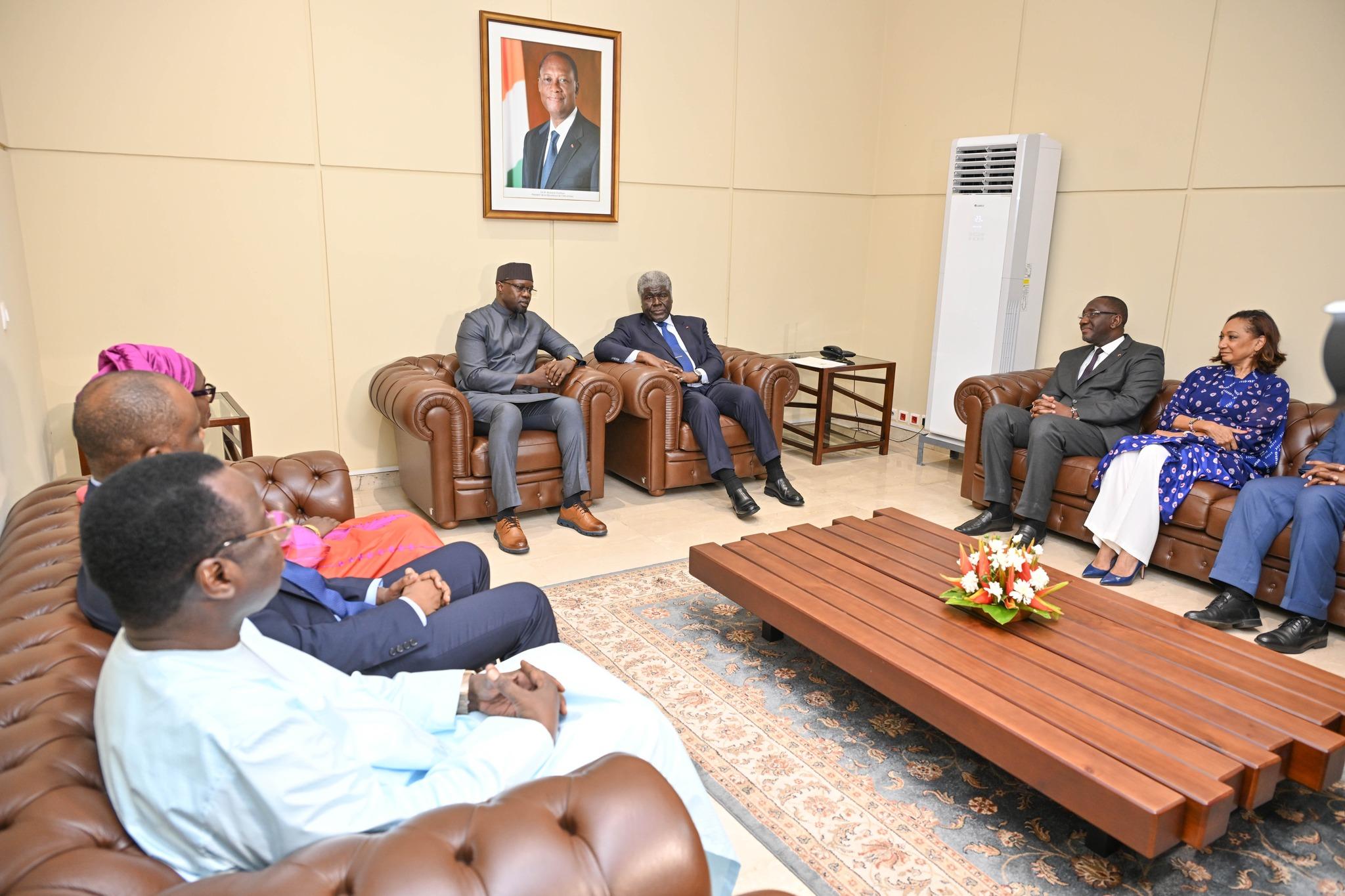 Le Premier Ministre sénégalais Sonko en visite officielle en Côte d’Ivoire, du 29 mai au 1er juin
