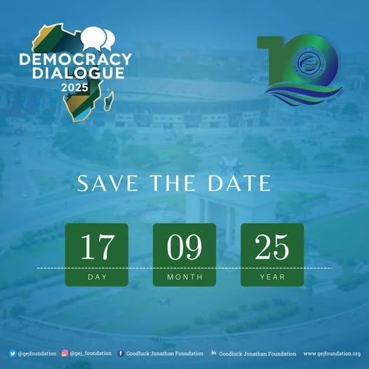 L’édition 2025 du dialogue sur la démocratie de la Fondation Goodluck Jonathan se tiendra ce mercredi 17 septembre 2025 au Ghana