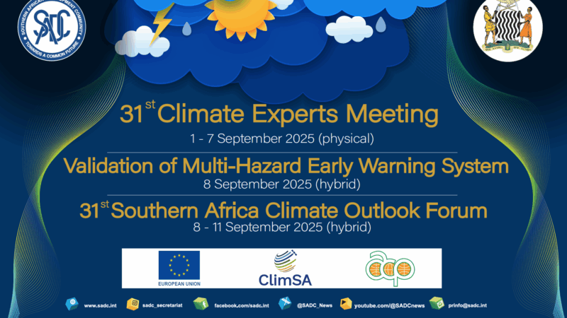 La SADC organise du 8 au 11 septembre à Lusaka, le 31e Forum régional sur les perspectives climatiques pour l’Afrique australe