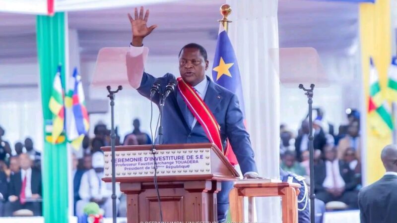 Le président centrafricain, Faustin Touadera investit pour un troisième mandat à la tête de la RCA