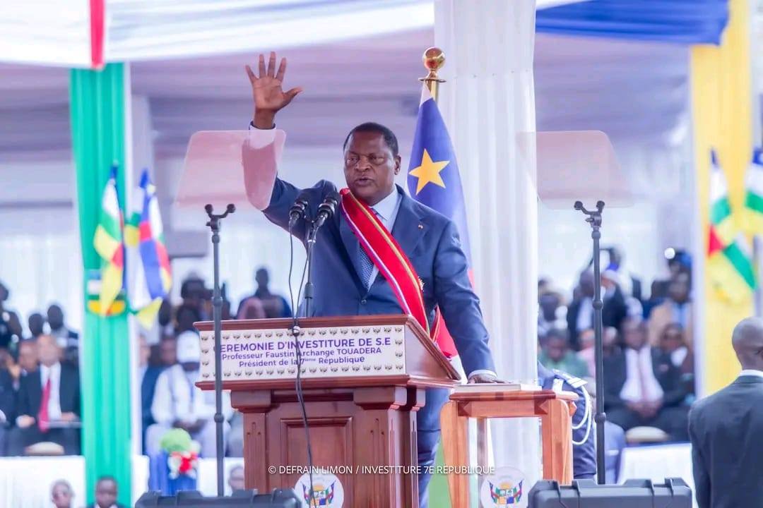 Le président centrafricain, Faustin Touadera investit pour un troisième mandat à la tête de la RCA