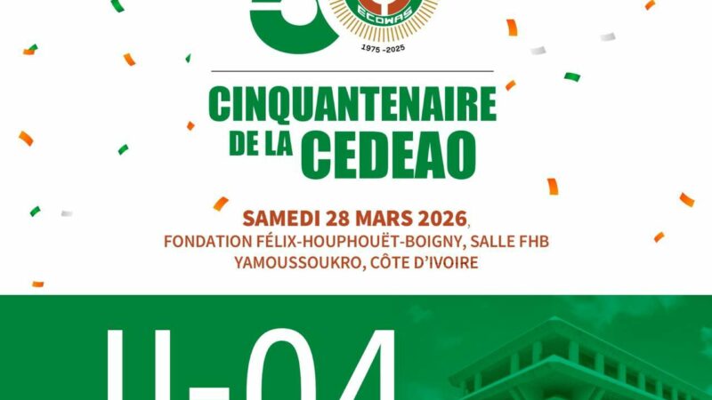 Yamoussoukro accueille du 27 au 28 mars, une série d’activités commémoratives du cinquantenaire de la CEDEAO
